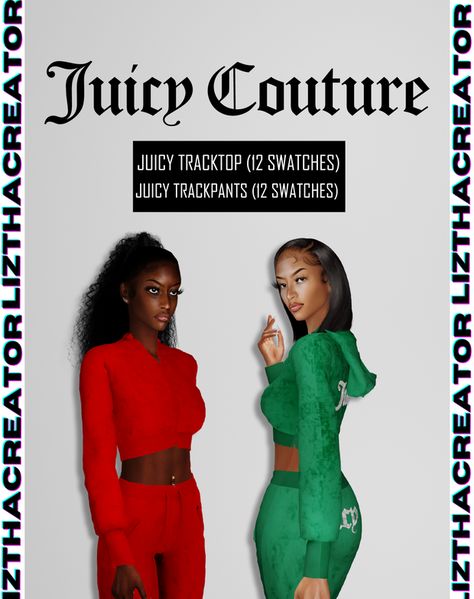 [LIZTHACREATOR] JUICY COUTURE COLLECTION | [LIZTHACREATOR] on Patreon Sims4 Juicy Couture, Ts4 Juicy Couture, Juicy Couture Track Suit Sims 4 Cc, Sims 4 Cc Juicy Couture Tracksuit, Ts4 Cc Juicy Couture, Sims 4 Cc Clothes Juicy Couture, Juicy Couture Sims 4 Cc, Sims 4 Cc Juicy Couture, Sims 4 Cc Tracksuit