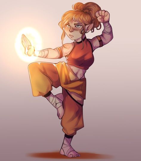 Way Of The Sun Soul Monk, Way Of The Sun Soul Monk Dnd, Sun Soul Monk Dnd, Sun Soul Monk, Halfling Character Art, Dnd Halfling, Dnd Monk, Monk Dnd, Dnd Elves