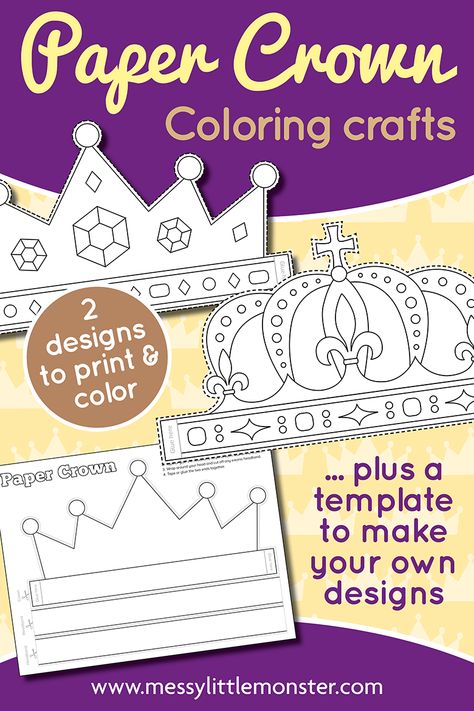 Make Your Own Crown, How To Make A Crown Diy, Craft Crown, King Crafts For Kids, Queen Crown Templates Free Printable, Crown Templates Free Printable For Kids, Paper Crown Printable, Printable Crown Template Free, Narnia Crafts For Kids