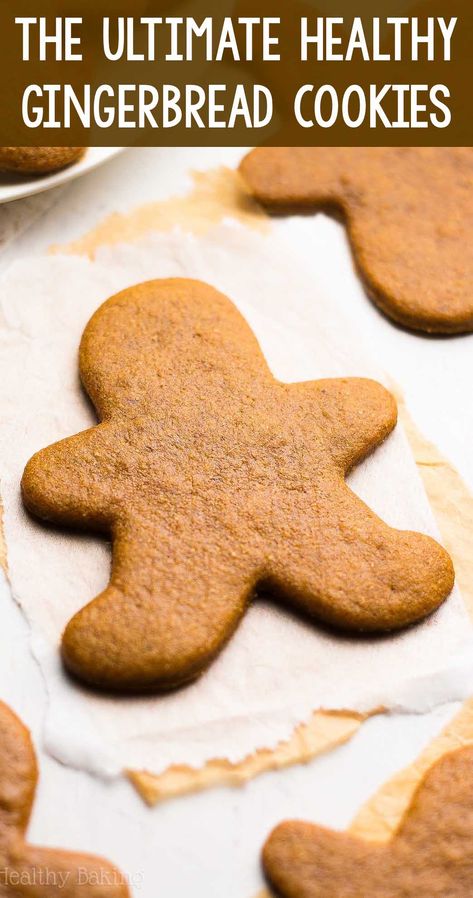 The Ultimate Healthy Gingerbread Cookies – these skinny cookies don't taste healthy at all! You'll never need another gingerbread cookie recipe again! ♡ best soft gingerbread cookies. homemade classic cutout gingerbread men. easy healthy christmas cookies recipe. Best Gingerbread Cookie Recipe, Healthy Gingerbread Cookies, Healthy Gingerbread, Gingerbread Cookies Recipe, Healthy Christmas Treats, Healthy Christmas Cookies, Easy Gingerbread Cookies, Gingerbread Cookie Recipe, Cookies Aesthetic