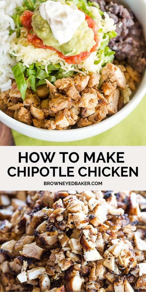 Copycat Chipotle Chicken, Chipotle Chicken Recipe, Chipotle Copycat Recipes, Chipotle Recipes Chicken, Chipotle Recipes, Copycat Chipotle, Baked Chicken Recipes Healthy, Homemade Chipotle, Sheet Pan Dinners Chicken