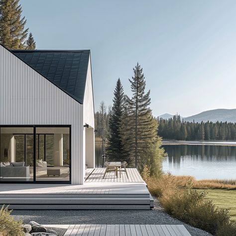 Waterfront Design, Classic Houses, Summer House Interiors, Lake Houses Exterior, Gable House, Photography Interior Design, Cabin Tiny House, Photography Interior, Scandi Home