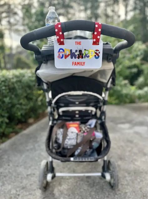 This Personalized Disney Stroller Tag Is A Must Have! Disney Stroller Tags, Disney Stroller, Stroller Tag, Disney Trip Surprise, Disneyland Planning, Match Font, Disney 2024, Disney World Vacation Planning, Disney Trip Planning