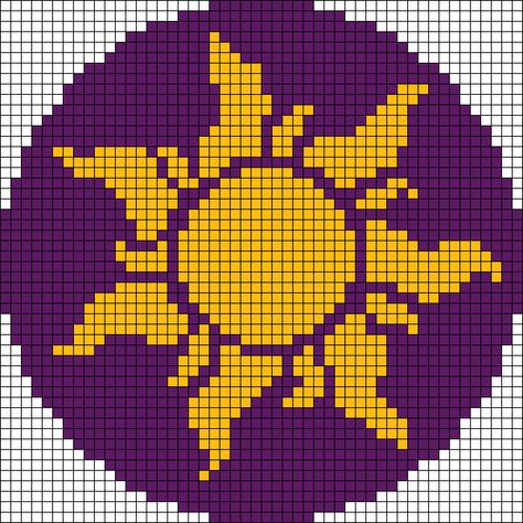 Alpha pattern #85733 | BraceletBook Tangled Sun Pixel Art, Circle Alpha Pattern, Rapunzel Sun Crochet, Rapunzel Alpha Pattern, Tangled Alpha Pattern, Sun Alpha Pattern, Tangled Pixel Art, Tangled Sun Crochet, Tangled Cross Stitch