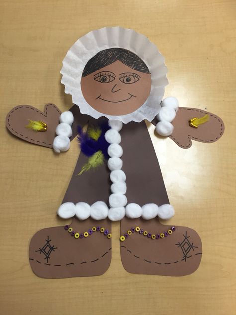 Inuit clothing craft made by grade 2 students. Arctic study Inuit Diorama, Inuit Craft, Canadian Geography, Canada For Kids, Inuit Clothing, Native American Projects, Preschool Valentine Crafts, Indigenous Studies, Inuit People