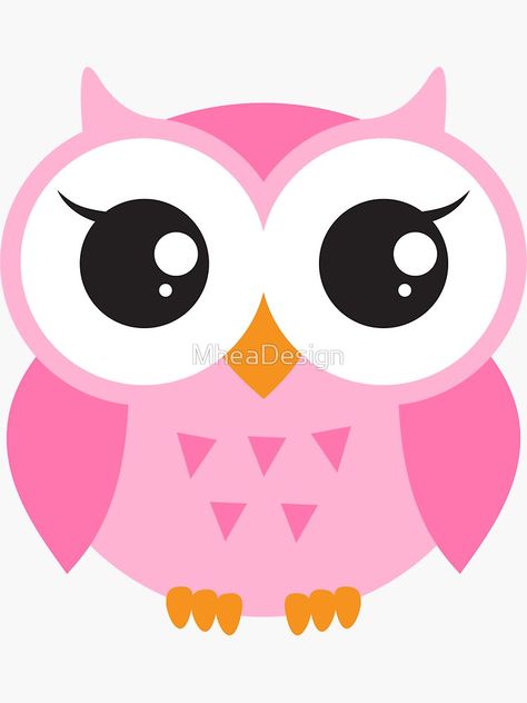 Cute, pink baby owl sticker by MheaDesign Manualidades Cute, Owl Doodle, Simple Owl, Owl Pics, Owl Classroom, Sequencing Pictures, Owl Stickers, Baby Owl, Crepe Jumpsuit