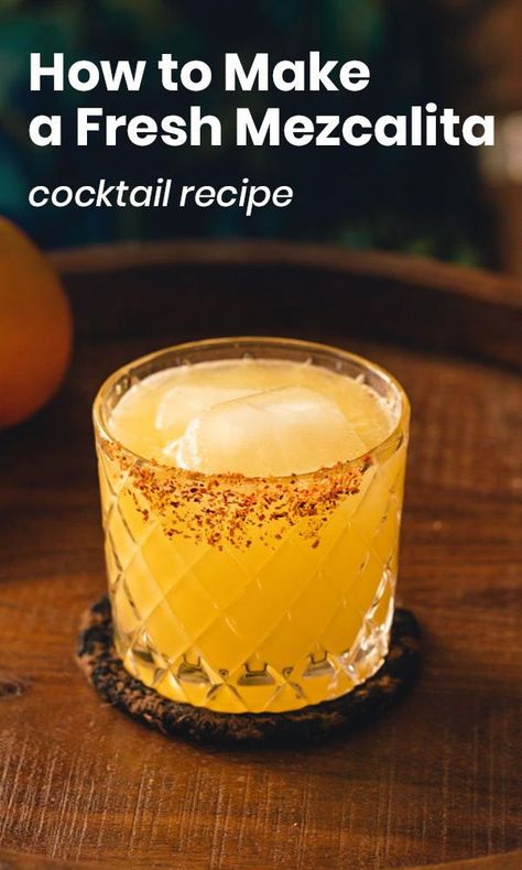 Mezcalito Cocktail, Mezcal Drinks Cocktail Recipes, Mescal Cocktail Recipe, Easy Mezcal Cocktails, Mezcalita Cocktails, Mezcal Old Fashioned, Mezcal Drinks, Mezcal Margarita, Mezcal Tequila