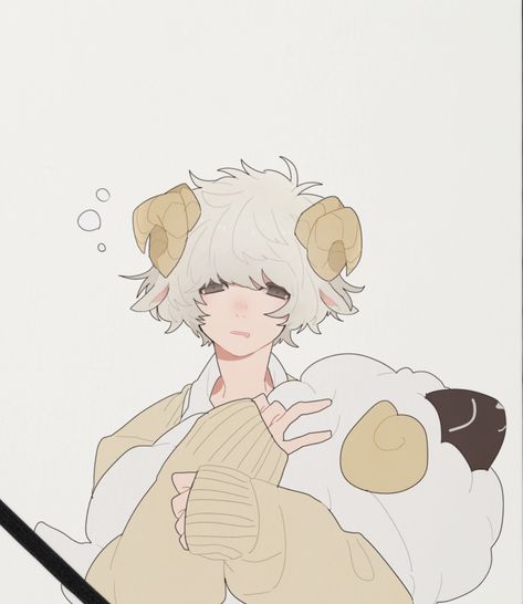 잠이 많은 양수인 Sheep Oc, Oc Art, An Anime, Anime Character, Sheep, Writing, Anime, White, Black