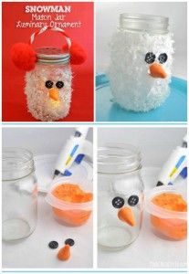 Snowman Luminary - 12 Magnificent Mason Jar Christmas Decorations You Can Make Yourself Jar Christmas Decorations, Mason Jar Christmas Decorations, Snowman Mason Jar, Mason Jar Snowman, Mason Jar Christmas Crafts, Mason Jar Luminaries, Distressed Mason Jars, Mason Jar Christmas, Christmas Decora