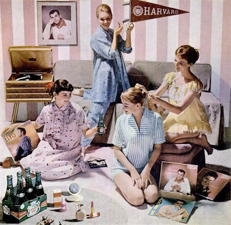 U.S. let's have a pajama party, 1957 | Flickr by Captain Geoffrey Spalding Adult Slumber Party, Girls Night Drinks, Vintage Pajamas, Pj Party, Dry Ginger, Vintage Blog, Lingerie Shower, Sleepover Party, Slumber Party