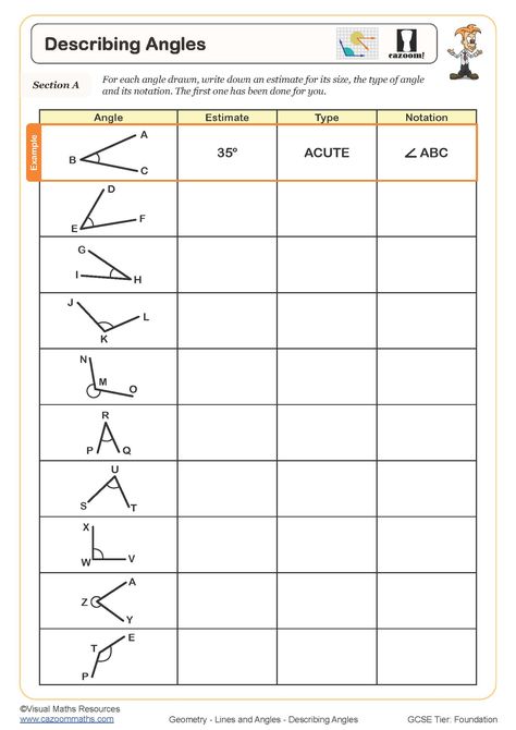 Measuring Angles Worksheet, Angles Math, Maths Worksheet, Triangle Angles, Angles Worksheet, Measuring Angles, Study Project, Math Workbook, Learn Islam