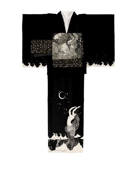 Black Kimono Traditional, Traditional Asian Clothing, Pretty Kimonos, Kimono Traditional, Kimono Outfits, Dark Mermaid, Modern Kimono, Kimono Japan, Male Kimono