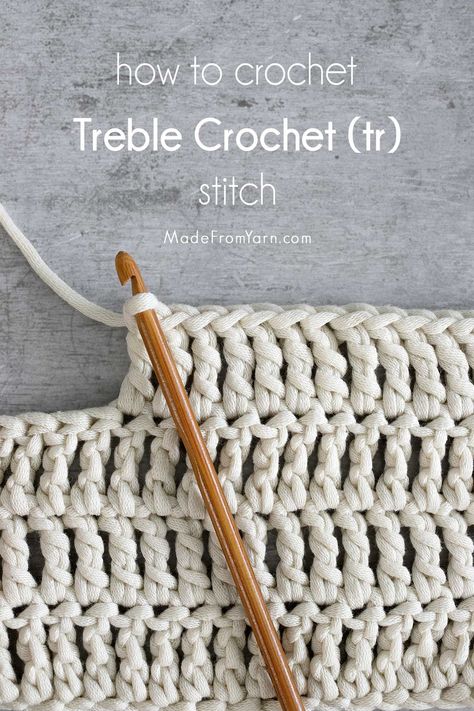 Learn how to make Treble crochet stitch (tr), the tallest of 6 basic stitches. Learn all about tr stitch and the techniques with step-by-step tutorials. How To Treble Crochet, Crochet African Flowers, Crochet Flower Bouquet, Treble Crochet, Yarn Hanging, Crochet Skirt Pattern, Crochet Flowers Easy, Easy Patterns, Crochet Supplies