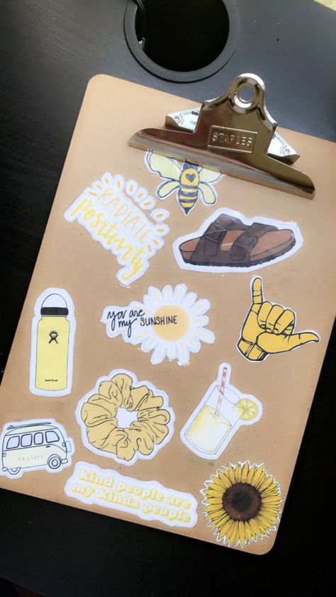 Clip Board Aesthetic, Aesthetic Clipboard, Clipboard Aesthetic, Clipboard Decorating, Friendship Bracelets Designs, Clipboard, Yellow Aesthetic, Cute Acrylic Nails, Bracelet Designs