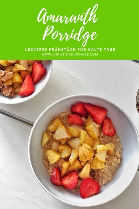 Porridge mal anders...statt Haferflocken wird hier Amaranth verwendet. Ein glutenfreies Superfood, das vollgepackt ist mit wertvollen Nährstoffen. Ich liebe diesen warmen Porridge besonders an kalten Tagen. Amaranth Porridge, Amaranth, Meal Prep, Oatmeal