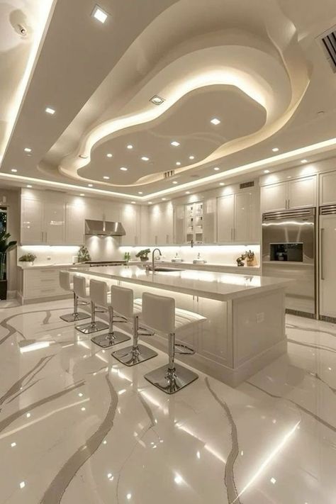 Luxury White Kitchen, Elegant Kitchen Design, Kitchens Design, Luxury Houses Mansions, Interior Design Your Home, White Kitchens, Dream Kitchens Design, Dream Life House, Luxury House Interior Design