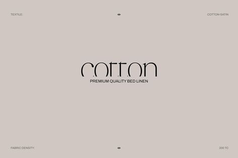 Logo & corporate identity for a bed linen brand Cotton Design Label, Bedding Brands, Passion Project, Corporate Identity, Graphic Design Logo, Freelancing Jobs, Label Design, Design Logo, Bed Linen