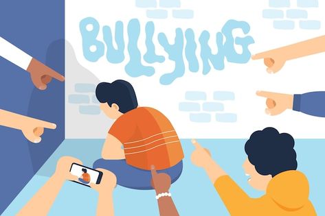 Detener el concepto de bullying | Premium Vector #Freepik #vector #acoso #deprimido #triste #persona-deprimida Literasi Digital, Stop Bulling, Motion Graphs, Art Hub, Deep Art, Bullet Journal School, Cartoon Wallpaper Iphone, Art Courses, Powerpoint Design