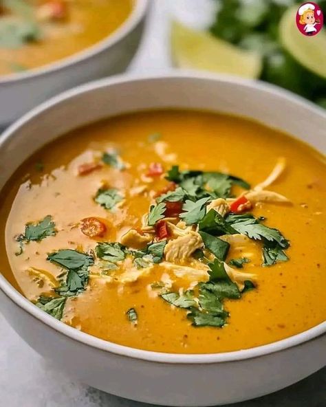 Soup Recipes (Simple & Easy) | Chicken Satay Soup | Facebook Butter Chicken Soup, Satay Soup, Soup Recipes Simple, Easy Chicken Satay, Soup Ingredients, Indian Butter Chicken, Chicken Satay, Recipes Simple, Boneless Skinless Chicken Breast