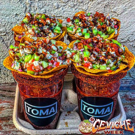 How To Make Micheladas, Michelada Aesthetic, Food Truck Food Ideas, Ceviche Bar, Tecate Light, Michelada Recipe, Taco Food Truck, Tostada Recipes, Mexican Snacks