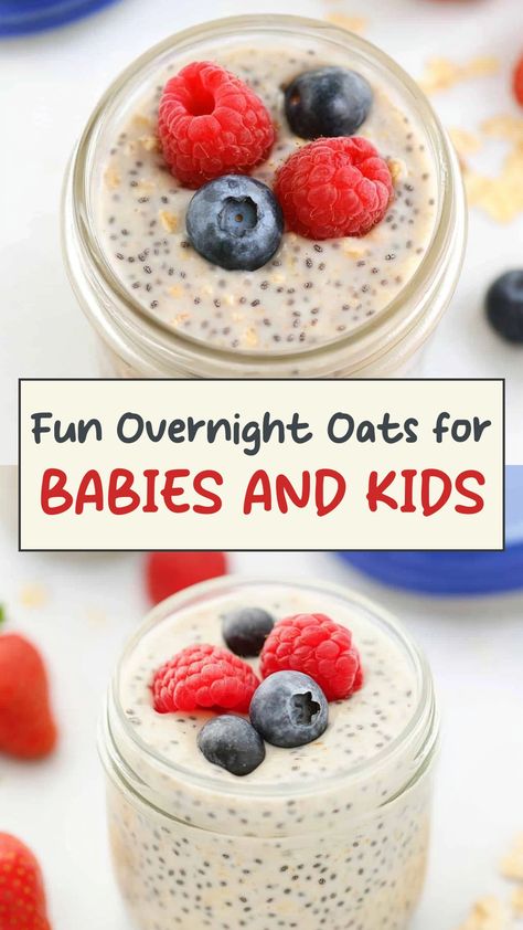 Discover easy and nutritious recipes for babies and kids with these delicious overnight oats ideas. Kids will love the flavors, and parents will appreciate the convenience of prepping breakfast the night before. Start your child's day right with these healthy and satisfying options that are sure to keep them energized throughout the morning. Whether you're looking to introduce new flavors to your baby or provide a wholesome breakfast choice for your older kids, these overnight oats recipes are s Baby Overnight Oats, Overnight Oats Baby, Overnight Oats For Baby, Oats For Babies, Overnight Oats Ideas, Oats Ideas, Peach Overnight Oats, Delicious Overnight Oats, Best Overnight Oats