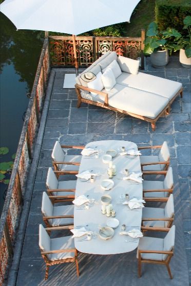 Zenhit Lounge - Royal Botania - luxury outdoor furniture - Indulge in finesse 12 Seater Dining Table, Luxurious Dining Table, Luxury Patio Furniture, Rooftop Dining, Luxury Garden Furniture, Deck Dining, Royal Botania, House Backyard, Luxury Outdoor Furniture