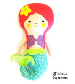 * Dolls And Daydreams - Doll And Softie PDF Sewing Patterns: Mermaid Softie Doll PDF Sewing Pattern Finished! Doll Softie, Dolls And Daydreams, Ugly Dolls, Mermaid Pattern, Quiet Book Ideas, Mermaid Dolls, Cute Mermaid, Russian Nesting Dolls, Doll Sewing Patterns