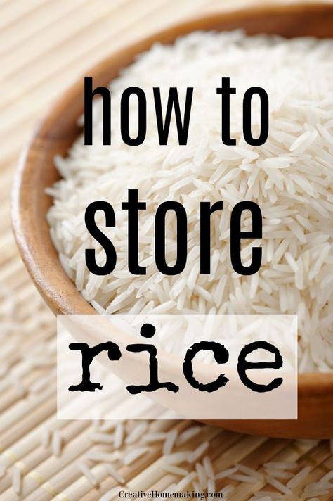 Helpful tips for storing rice in your pantry long term for food storage purposes. #foodstorage #foodstoragetips #homesteading #homesteadingforbeginners #creativehomemaking How To Store Rice Long Term, Apocalypse Food, Dry Canning, Diy Food Storage, Storing Food Long Term, Storing Onions, Storing Produce, Food Storage Rooms, Survival Food Storage