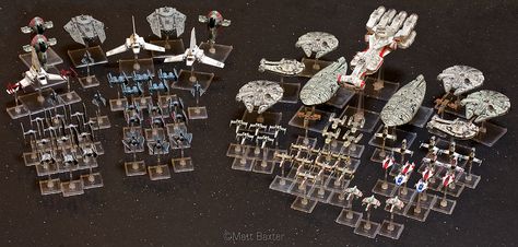 Entire fleet including Wave 5 ships | Flickr - Photo Sharing! Wings Game, Star Wars X Wing, X Wing Miniatures, Fantasy Flight Games, Lego Custom Minifigures, Star Wars Models, Star Wars Ships, X Wing, Star Wars Collection