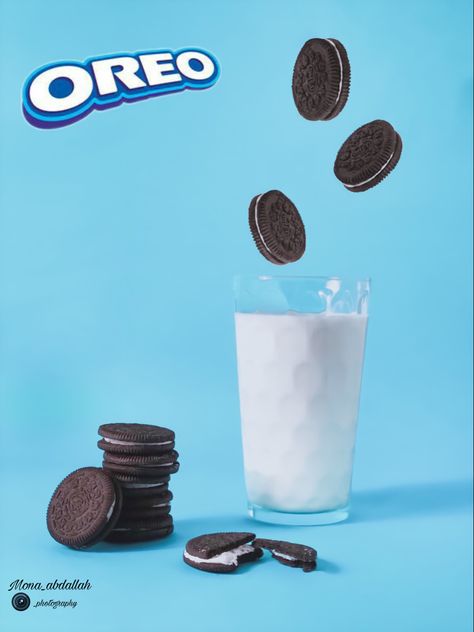 Oreo Product Photography, Oreo Poster Design, Oreo Photography Ideas, Oreo Pictures, Oreo Photoshoot, Oreo Aestethic, Oreo Poster, Oreo Ads, Oreo Photography