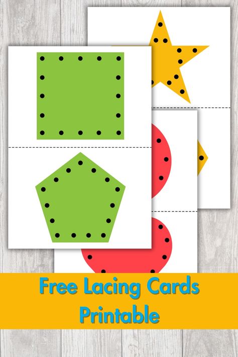 Lacing Card Printables for Free Diy Lacing Activity, Lacing Shapes Free Printable, Free Lacing Card Printables, Fine Motor Shape Activities, Preschool Shape Activity, Lacing Activities For Preschoolers, Winter Lacing Cards Printable Free, Ideas For Card Making, Fine Motor Printables Free