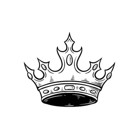 Evil Crown Drawing, Crystal Crown Drawing, Prince Crown Drawing, Crown On Fire, Kings Crown Drawing, Crown Art Drawing, Crown Drawings, Diamond Crown Tattoo, Kingdom Drawing