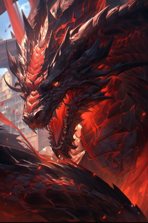 Guardian Dragon Fairy Tail Dragon Slayer, Elemental Dragons, Dragon Wallpaper Iphone, Dragon Rouge, Monster Artwork, Robot Animal, Myths & Monsters, Dragon Face, Legendary Dragons