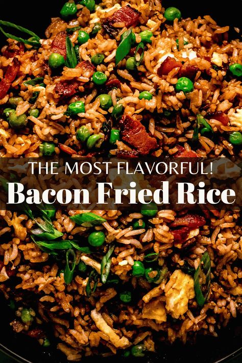 Bacon Fried Rice with Shallots comes together easily in only 15 minutes! Skip the takeout and make your own (tastier) version at home. // recipe // easy Fried Rice Bacon, Asian Bacon Recipe, Stir Fried Rice Recipe Chinese Food, Bacon And Rice Recipes, Bacon Fried Rice Recipe Easy, Rice And Bacon Recipes, Bacon Rice Recipes, Fried Rice Recipe With Bacon, Recipes With Shallots