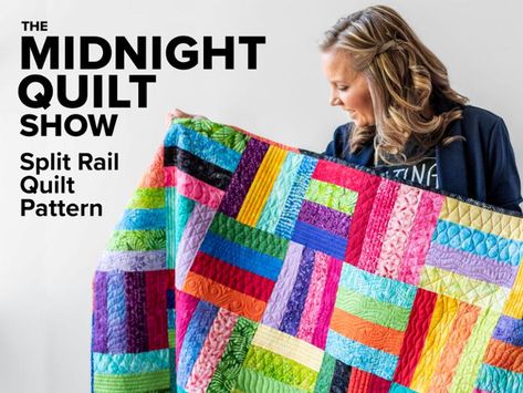 Split Rail Stashbuster Pattern - Midnight Quilt Show | Craftsy Midnight Quilt Show, Block Quilt Ideas, Angela Walters, Rail Fence Quilt, History Of Quilting, Sew Quilt, Sewing Quilts, Tie Quilt, Block Quilt