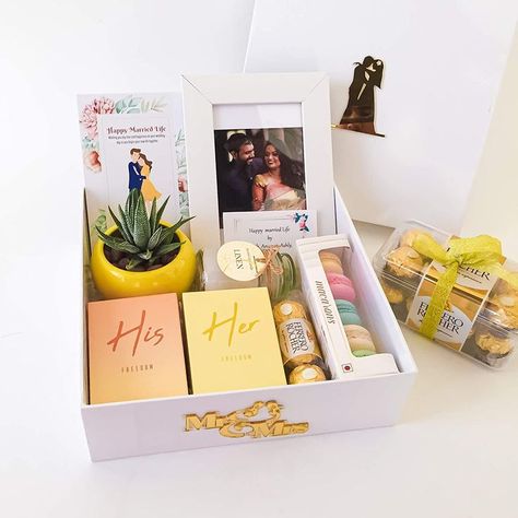 Come up with something unique and memorable as wedding gifts for couples online delivery in India and Abroad.
Handpicked Gift Hamper box for Marriage Best Wedding Presents, Presents For The Bride, Gift Ideas For Best Friend, Wedding Gift Hampers, Luxury Birthday Gifts, Wedding Gifts For Newlyweds, Wedding Gifts For Friends, Wedding Gift Ideas, Happy Married Life