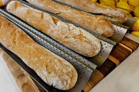 Whole Wheat Baguettes Recipe - Crunchy and Delicious! Whole Wheat Baguette Recipe, Baguette Recipe, Whole Wheat Flour, Bread Recipes Homemade, Dry Yeast, Homemade Bread, Wheat, Bread Baking, Baked Goods