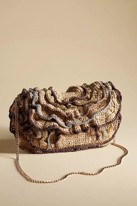 Women's Bags - Handbags, Purses & More | Anthropologie Raffia Clutch, Lace Knitting Patterns, Perfect Handbag, Straw Bags, Unique Bags, Handmade Bag, Brown Aesthetic, Mini Handbags, Crochet Bag Pattern