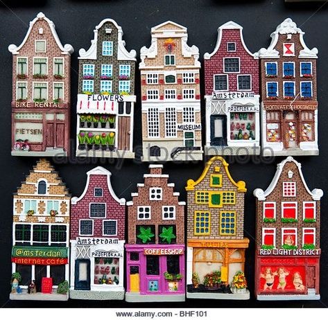 Dutch Houses Illustration, Home Illustration House, Houses In Amsterdam, Dutch Houses, Illustration House, Home Illustration, Amsterdam Houses, Dutch House, Pottery Houses