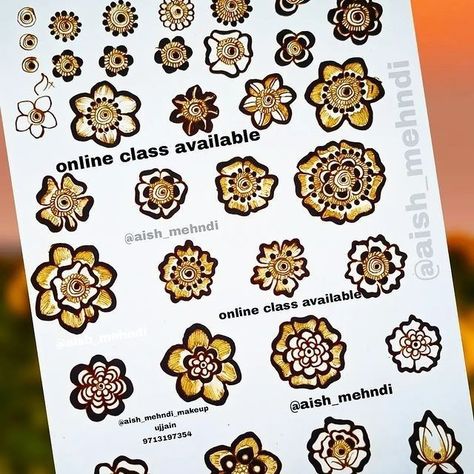 Mehndi design /Henna design Spiral Mehndi Designs, Basic Mehndi Flowers, Different Types Of Flowers In Mehndi, Basic Flower Mehndi Designs, Artistic Mehendi, Mehendi Flower, Mehndi Practice, Mehendi Course, Henna Practice