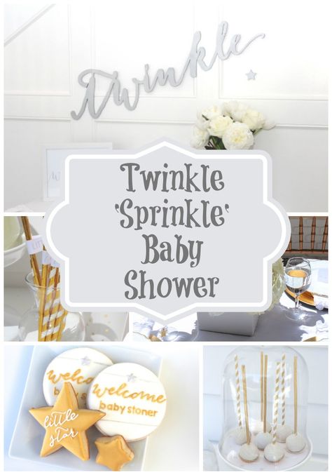 Twinkle Sprinkle Baby Shower via Pretty My Party Twinkle Sprinkle, Moon Baby Shower Theme, Hostess Ideas, Sunshine Committee, Planning List, Girl Parties, Twinkle Twinkle Baby Shower, Sprinkle Shower, Chanel Party