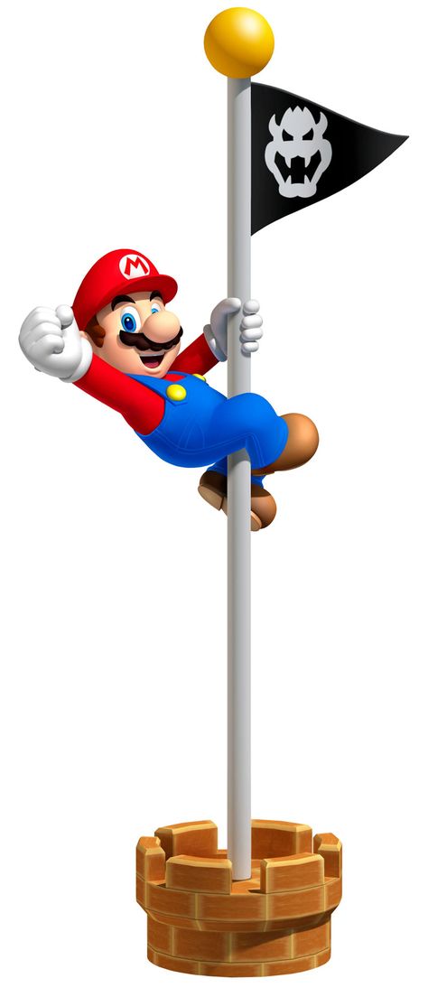 Mario on Flag Pole Mario Room, Mario Toys, Mario E Luigi, Mario Bros Party, Super Mario 3d, Mario Birthday Party, Gameboy Color, Super Mario Birthday, Super Mario Party