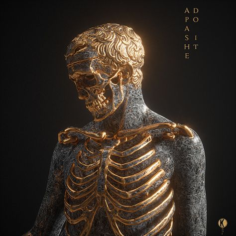 Album Covers - Apashe on Behance Black And Gold Aesthetic, Modern Graphic Art, Gold Aesthetic, Dubstep, Angel Art, Fantasy Artwork, Skull Art, Album Art, Dark Fantasy Art