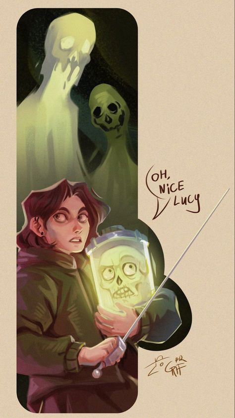 Lucy and skull | Lockwood & Co. book series | Artist: Polina Graf (dr._.graf) Lucy Carlyle Fanart, Lockwood Wallpaper, Locklyle Fanart, Lockwood And Co Wallpaper, Lucy Carlyle, Jonathan Stroud, Book Hangover, Lockwood And Co, Fan Book