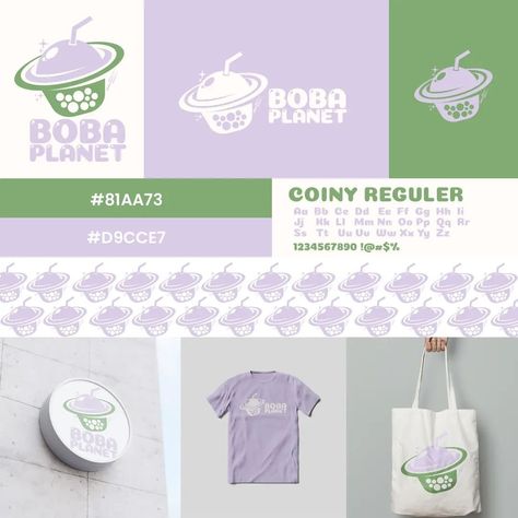 Boba Branding, Planet Logo Design, Bubble Tea Logo, Boba Logo, Boba Shop, Planet Logo, Bubble Tea Shop, Tea Logo, Bubble Tea Boba