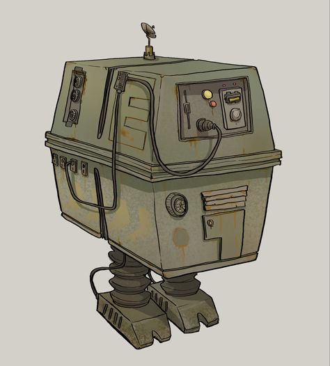 Star Wars Gonk Droid, Gonk Droid Tattoo, Star Wars Droids Art, Multiverse Characters, Star Wars Droids Concept Art, Star Wars Art Painting, Gonk Droid, Robot Reference, Props Concept