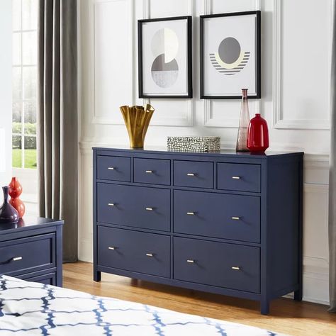 Blue Dressers, Furniture Anchors, Grey Drawers, Blue Dresser, 8 Drawer Dresser, Twilight Blue, Double Dresser, Bedroom Dressers, Country Style Homes