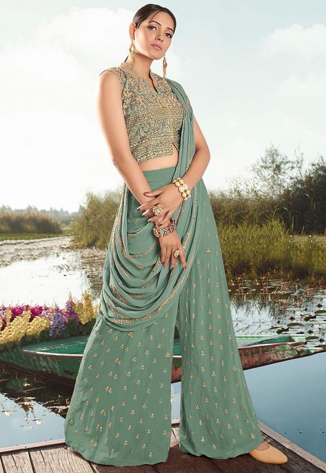 Western Party Wear Dresses, Indowestern Saree, Western Party Wear, Indo Western Dresses For Women, Suit Salwar, Tandoori Masala, Palazzo Suit, Indo Western Dress, Utsav Fashion