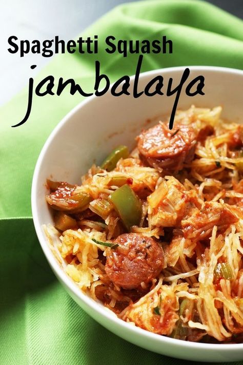 Cajun Spaghetti, Spaghetti Squash Recipes, Healthy Supper, Carb Dinner, Recipe 30, Clean Eats, Cheap Eats, Jambalaya, Healthy Dinners