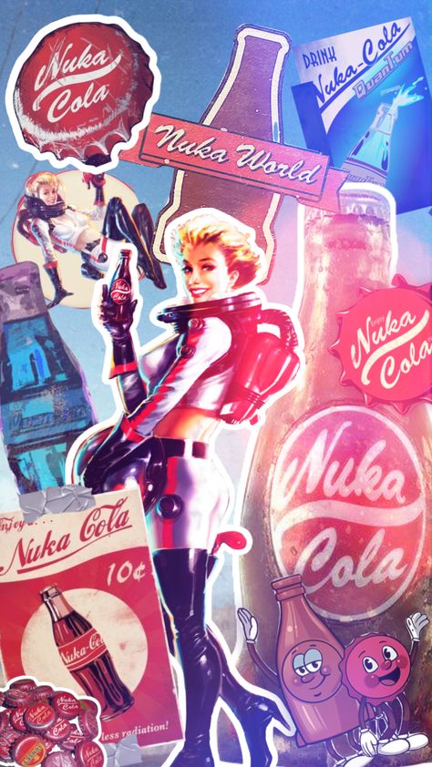 Nuka Cola Wallpaper, Nuka Cola Aesthetic, Fallout Nuka World, Nuka Cola, Fallout Computer Wallpaper, Nuka Cola Poster, Fallout 4 Nuka World, Fallout Nuka Cola Girl, Nuka Cola Quantum